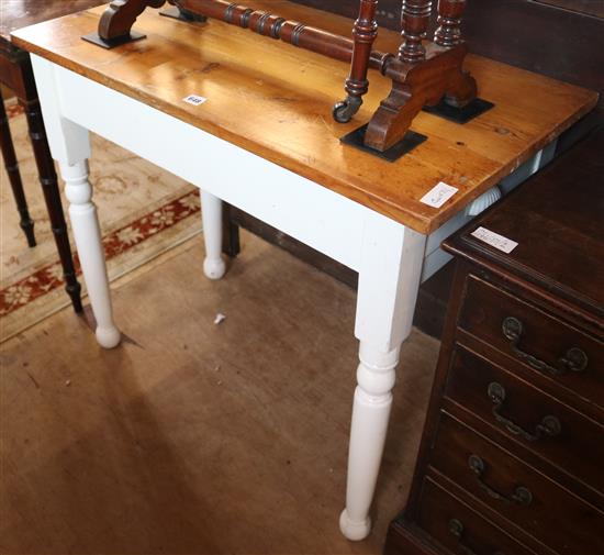 Small painted pine top kitchen table